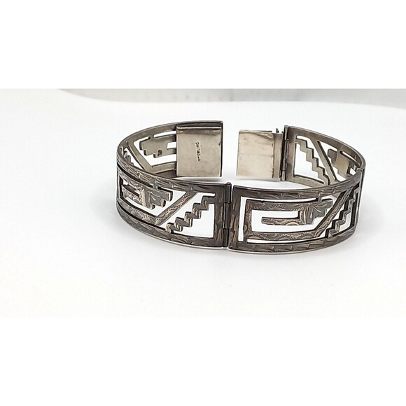 STERLING Silver Panel Bracelet Openwork design UNISEX, Size 7 - Picture 2 of 11